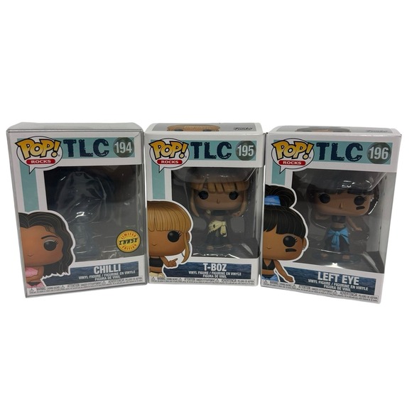 Funko Other - Funko POP Rocks TLC Left Eye 196 T-Boz 195 Chilli 194 Chase Vinyl Figure Lot 3